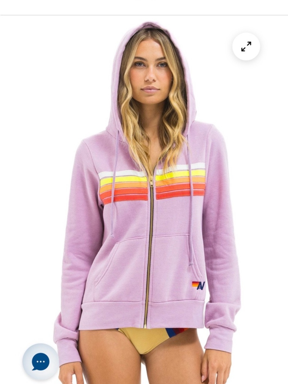 AVIATOR NATION NWT Lilac Hooded Women's Pullover Sweatshirt size S